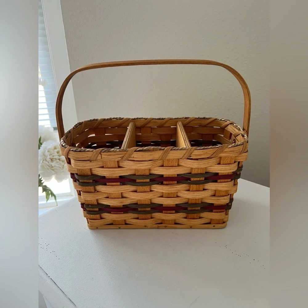 Amish Silverware Organizer Storage Basket | Yoder Family WI